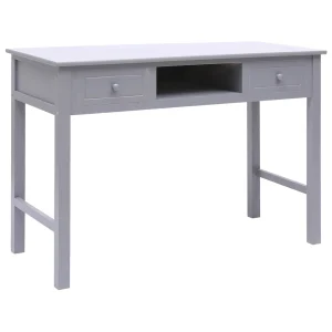 Bureau 110 x 45 x 76 cm gris bois de paulownia – vue d’ensemble
