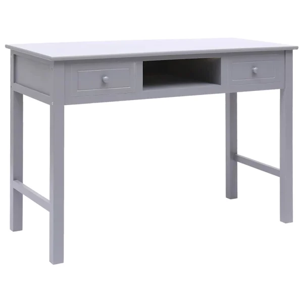 Bureau 110 x 45 x 76 cm gris bois de paulownia – vue d’ensemble