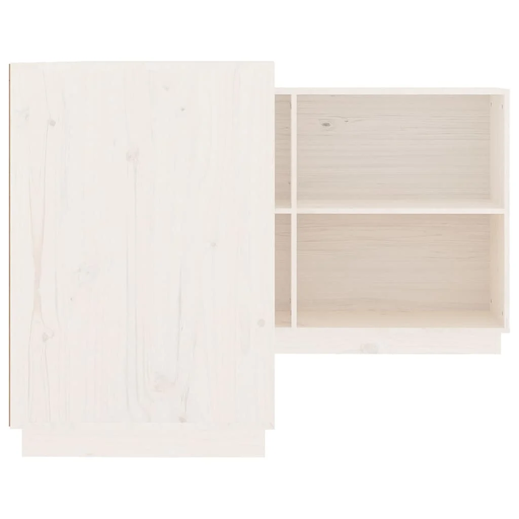 Bureau 110 x 50 x 75 cm blanc bois massif – vue de dos