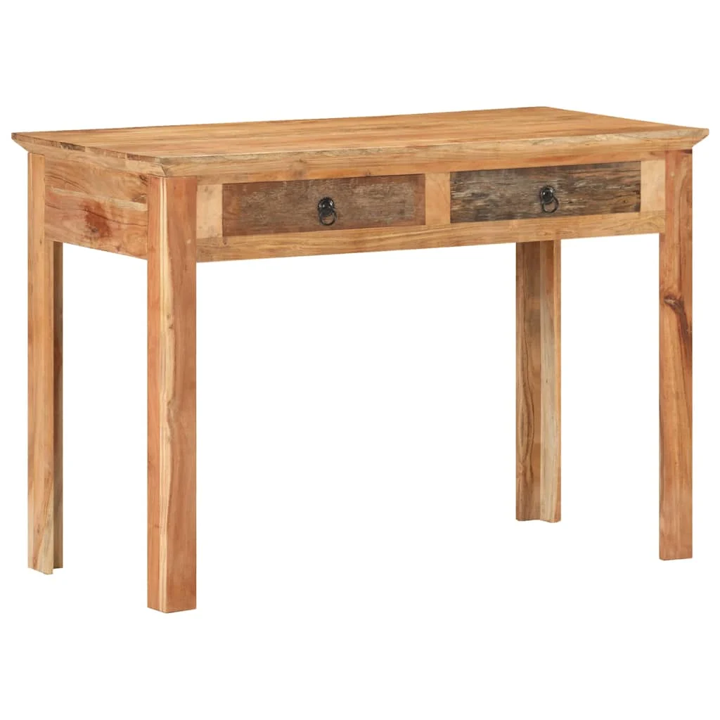 Bureau 110 x 50 x 75 cm brun bois massif de récupération – vue de dessus