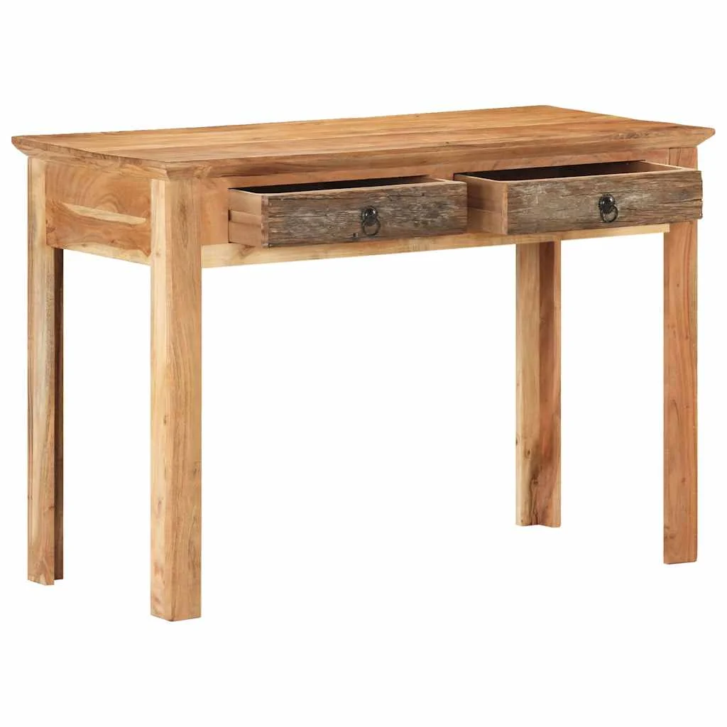 Bureau 110 x 50 x 75 cm brun bois massif de récupération – vue de côté