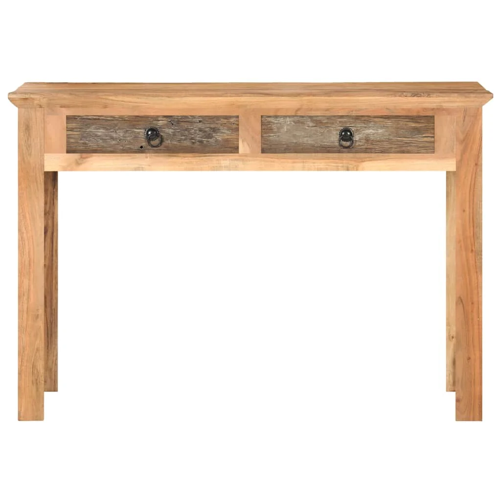 Bureau 110 x 50 x 75 cm brun bois massif de récupération – vue de détail