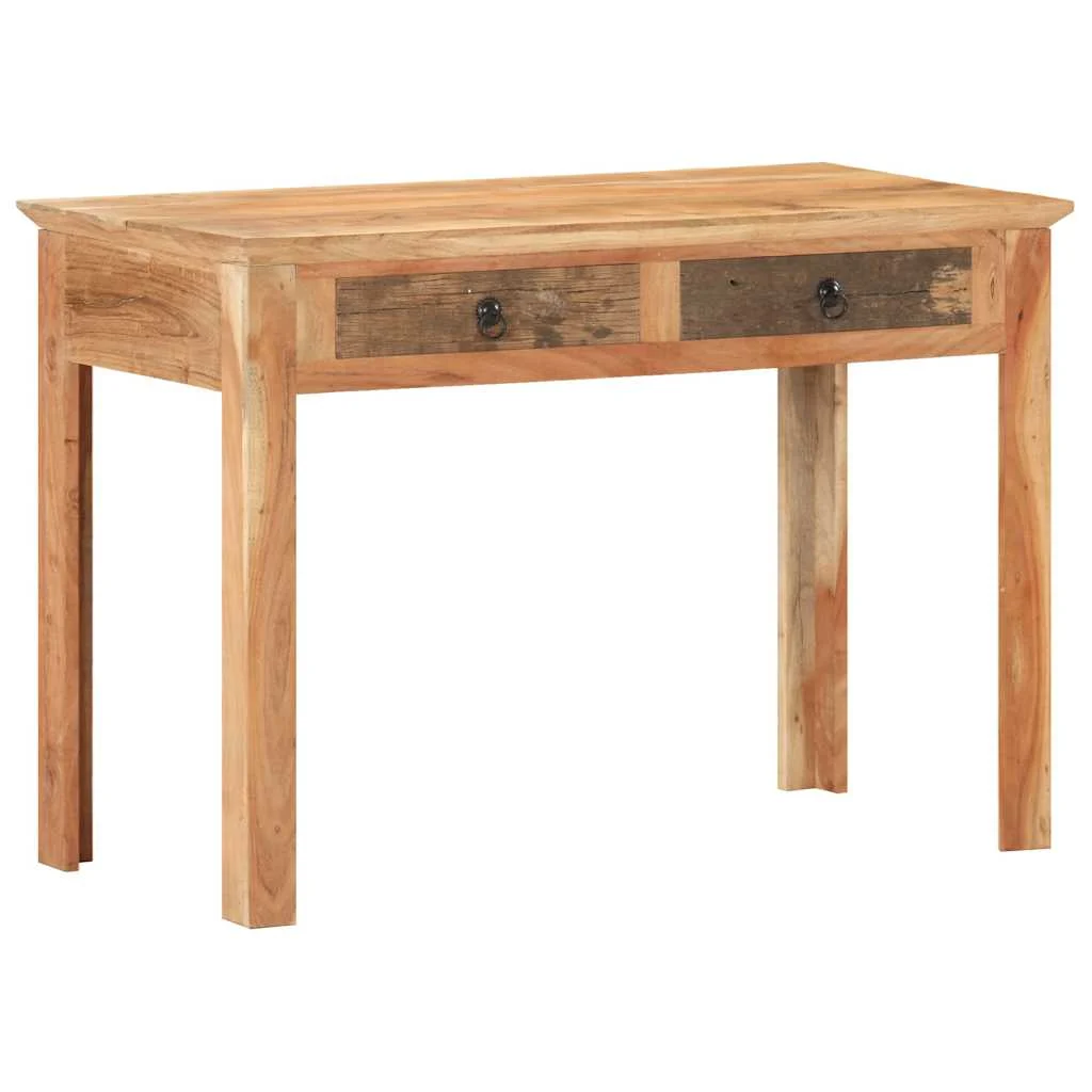 Bureau 110 x 50 x 75 cm brun bois massif de récupération – vue en situation
