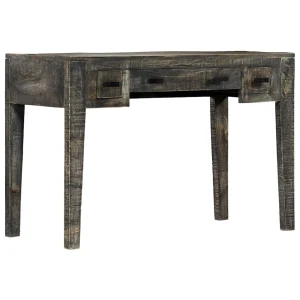 Bureau 110 x 50 x 75 cm noir bois massif de manguier – vue d’ensemble