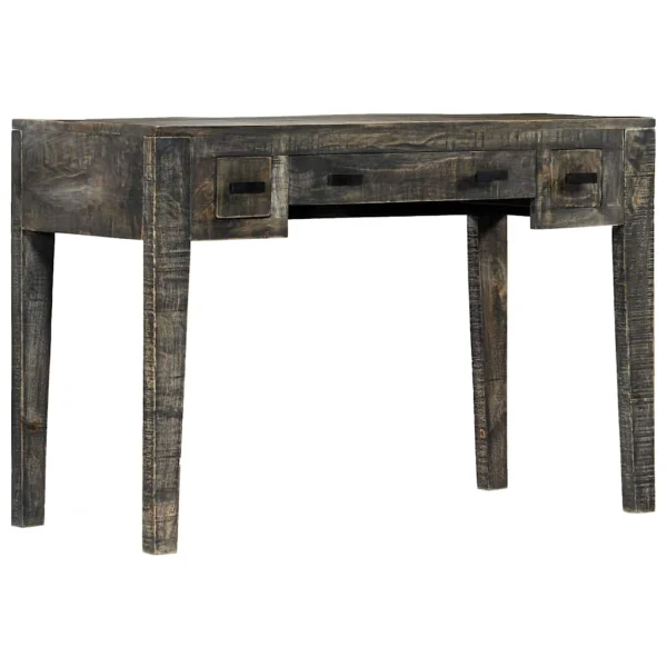 Bureau 110 x 50 x 75 cm noir bois massif de manguier – vue d’ensemble