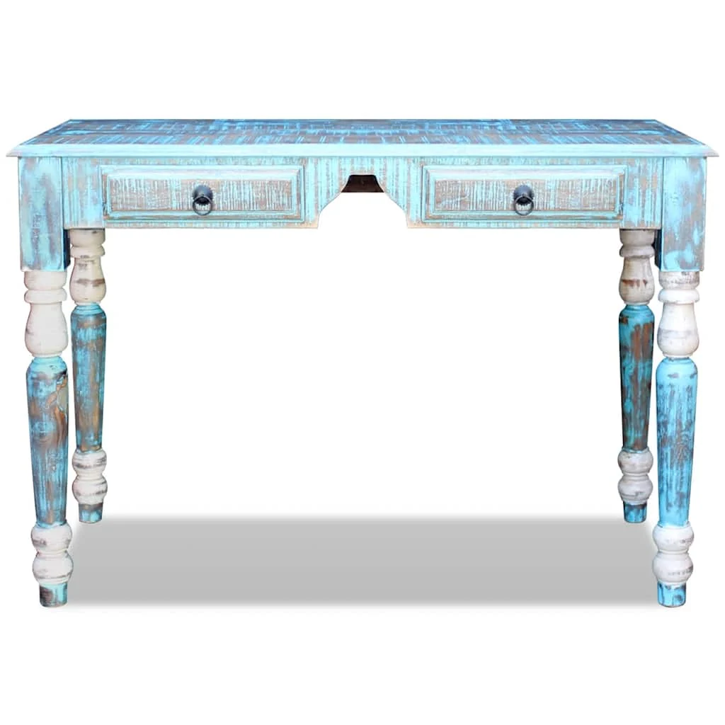 Bureau 110 x 50 x 76 cm multicolore bois massif de récupération – vue de dos