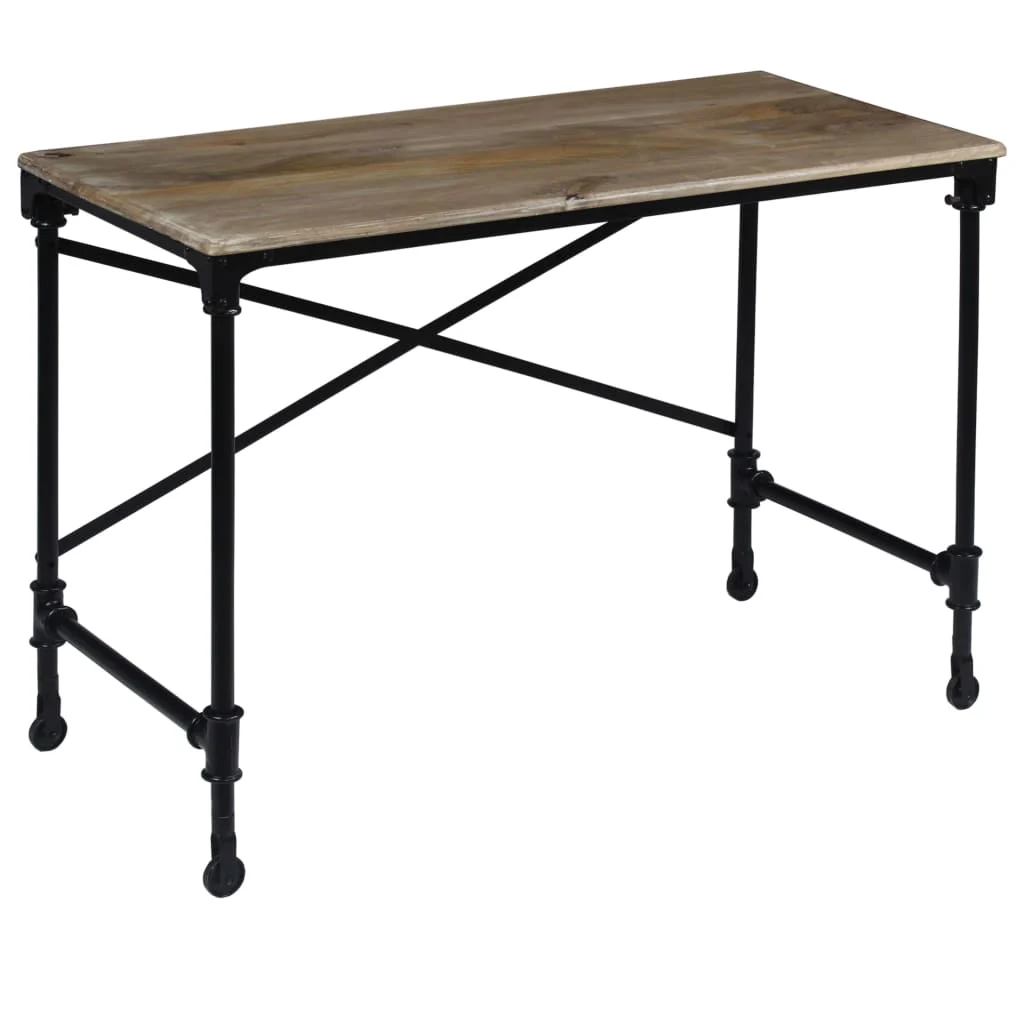 Bureau 110 x 50 x 96 cm brun bois massif de manguier – vue en situation