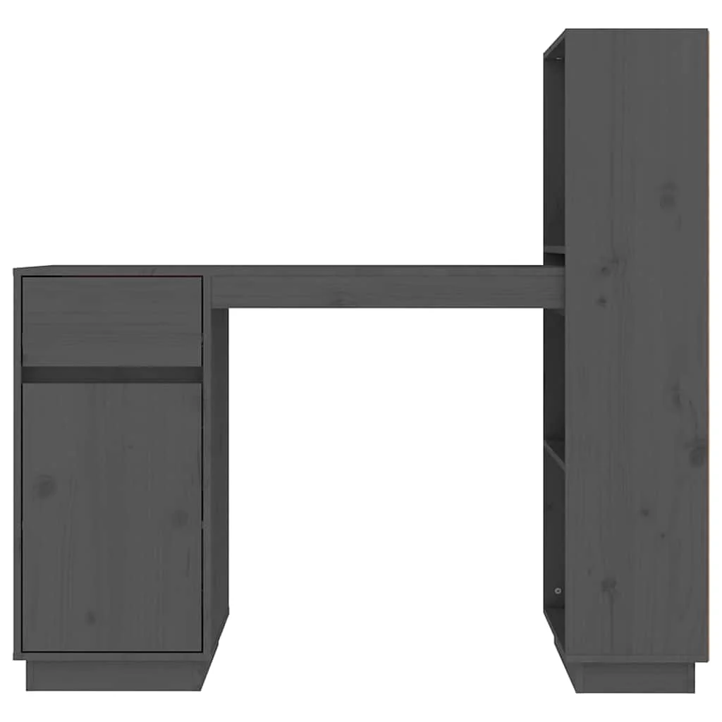 Bureau 110 x 53 x 117 cm gris bois massif – vue en situation