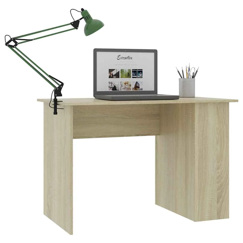 Bureau 110 x 60 x 73 cm chêne sonoma aggloméré – vue de dessus