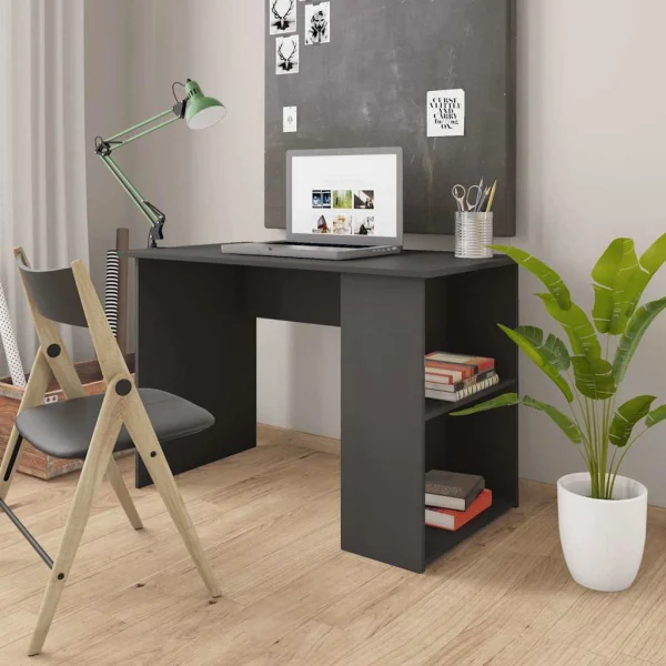 Bureau 110 x 60 x 73 cm gris aggloméré – vue d’ensemble