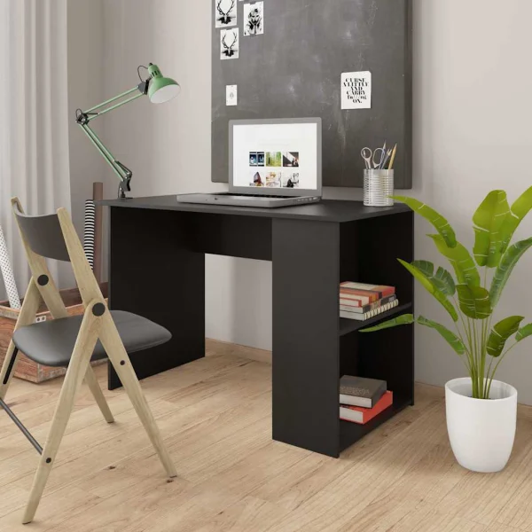 Bureau 110 x 60 x 73 cm noir aggloméré – vue d’ensemble