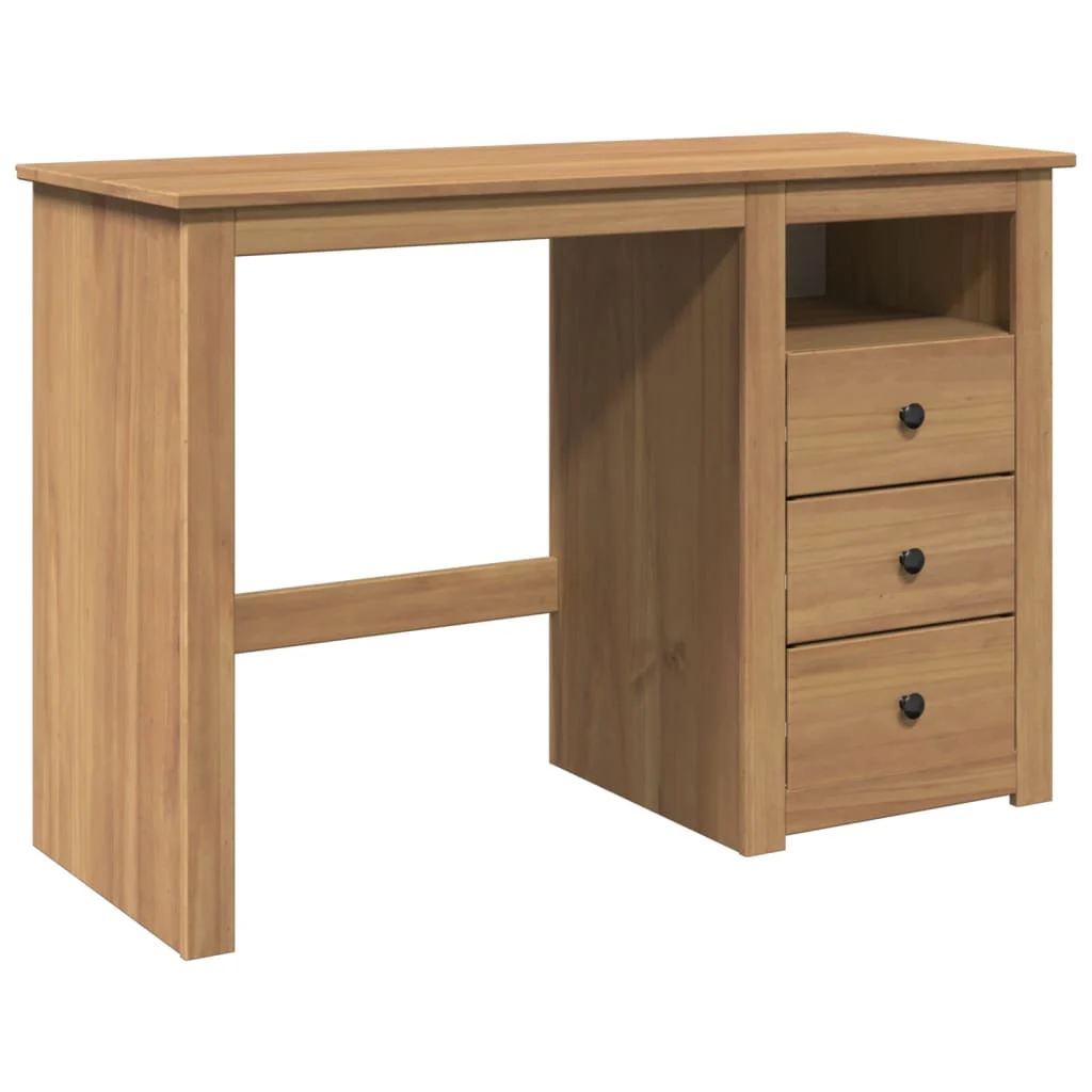 Bureau 112 x 45 x 75 cm brun bois massif – vue de côté