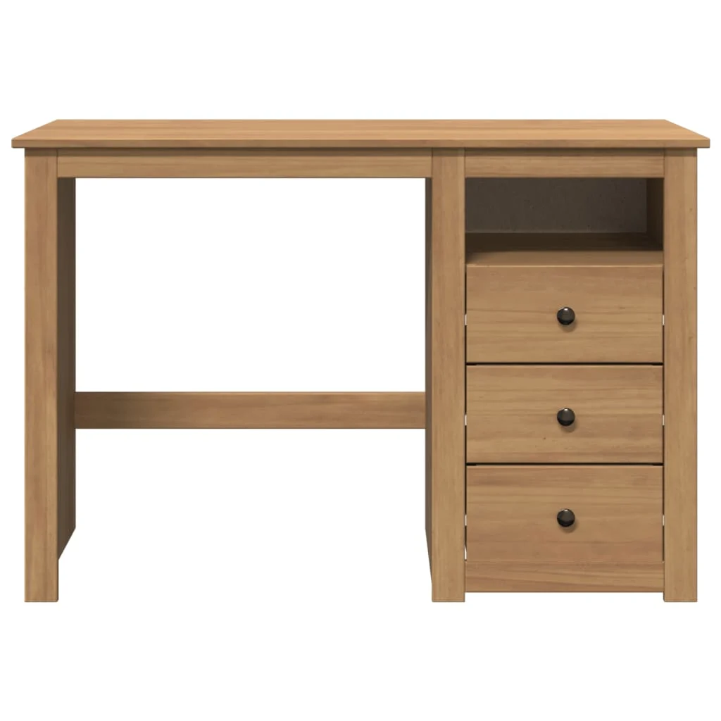 Bureau 112 x 45 x 75 cm brun bois massif – vue en situation