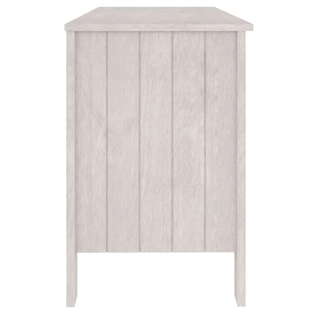 Bureau 113 x 50 x 75 cm blanc bois massif – vue de dos