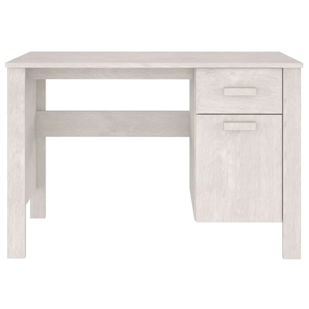 Bureau 113 x 50 x 75 cm blanc bois massif – vue en situation