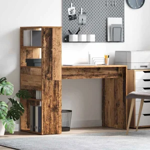 Bureau 113 x 54 x 120 cm bois ancien bois d'ingénierie – vue d’ensemble