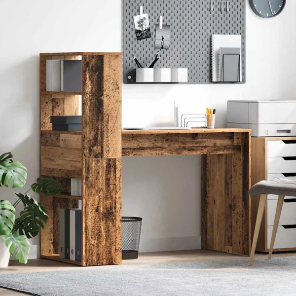 Bureau 113 x 54 x 120 cm bois ancien bois d'ingénierie – vue d’ensemble