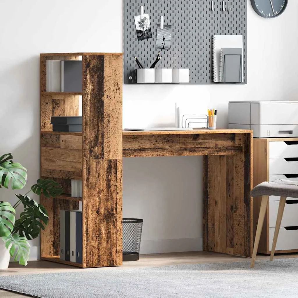 Bureau 113 x 54 x 120 cm bois ancien bois d'ingénierie – vue d’ensemble
