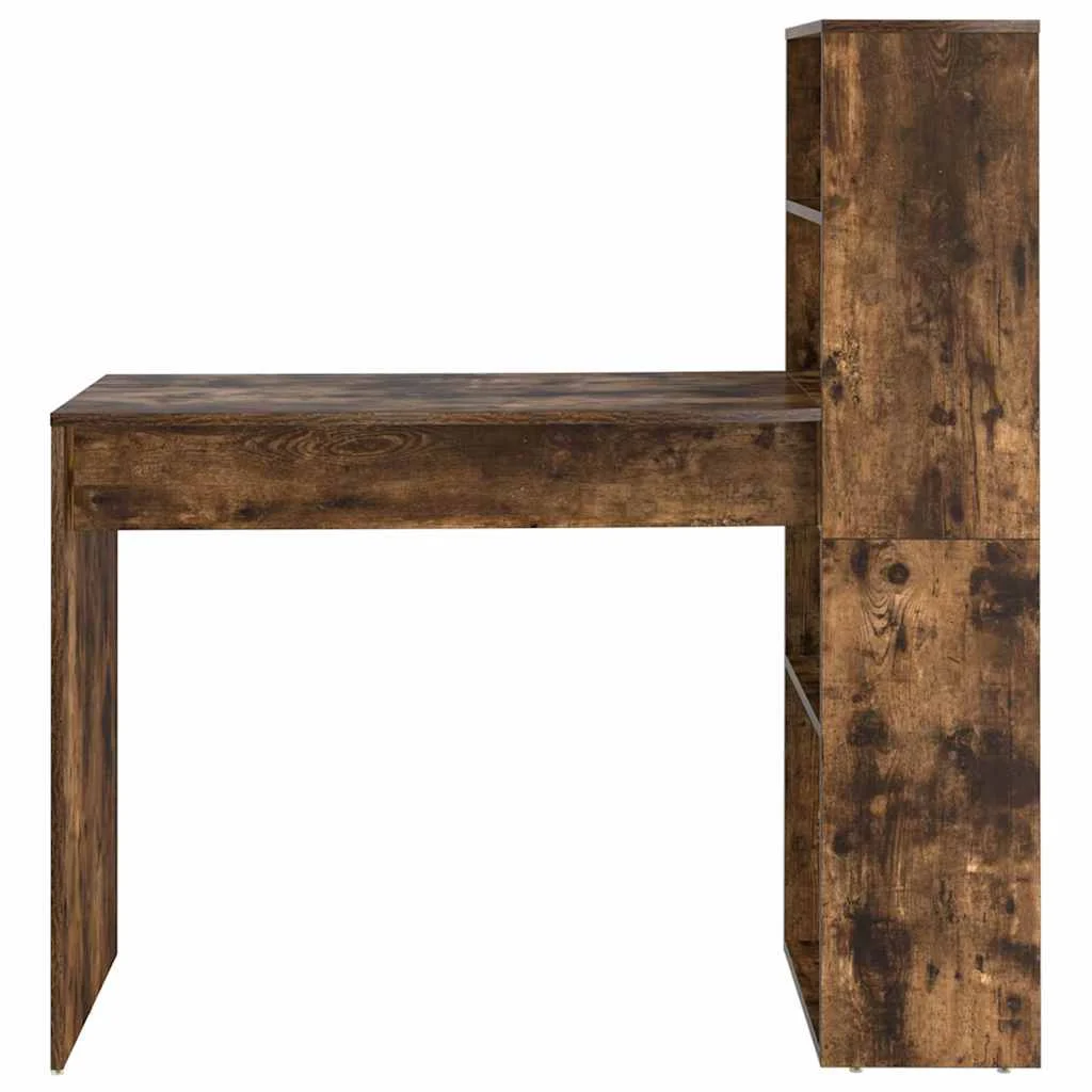 Bureau 113 x 54 x 120 cm chêne fumé bois d'ingénierie – vue de dessus