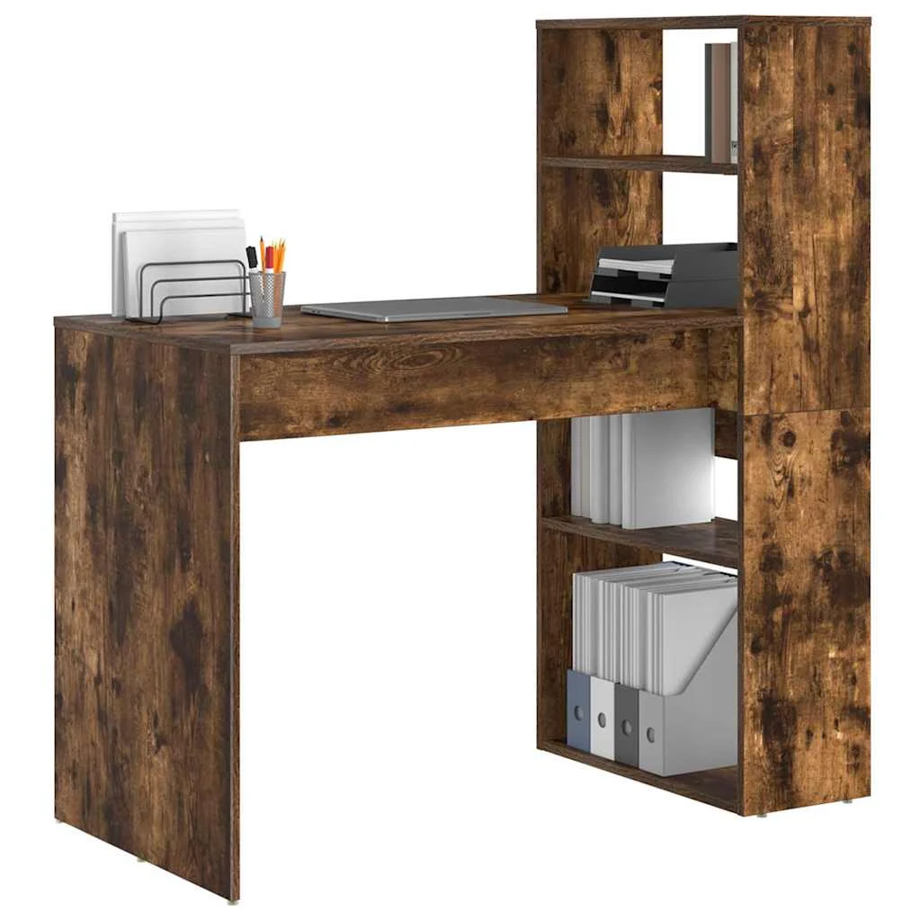 Bureau 113 x 54 x 120 cm chêne fumé bois d'ingénierie – vue de détail