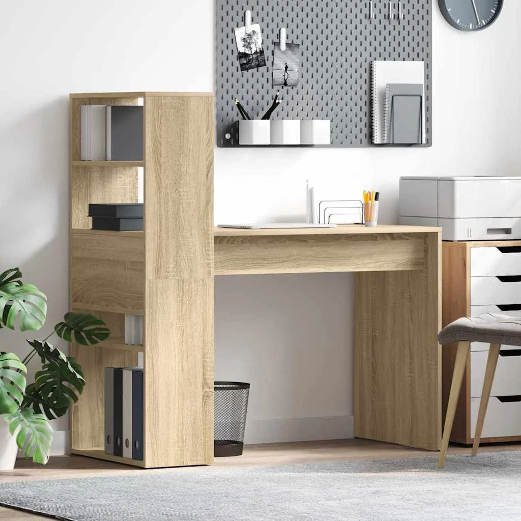 Bureau 113 x 54 x 120 cm chêne sonoma bois d'ingénierie – vue d’ensemble