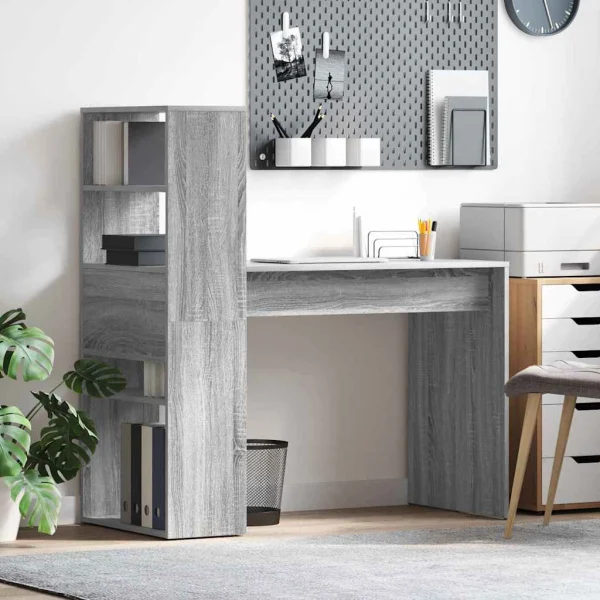 Bureau 113 x 54 x 120 cm sonoma gris bois d'ingénierie – vue d’ensemble