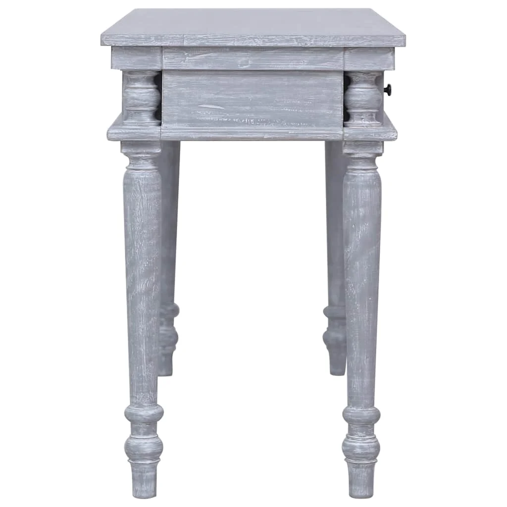 Bureau 115 x 50 x 78 cm gris bois massif d'acajou – vue de dessus