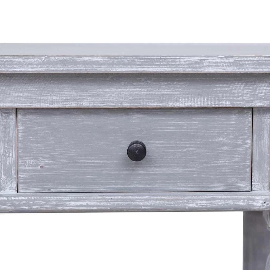 Bureau 115 x 50 x 78 cm gris bois massif d'acajou – vue de dos