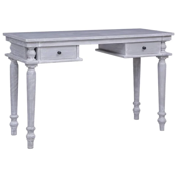 Bureau 115 x 50 x 78 cm gris bois massif d'acajou – vue d’ensemble