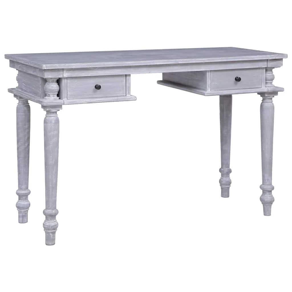 Bureau 115 x 50 x 78 cm gris bois massif d'acajou – vue d’ensemble