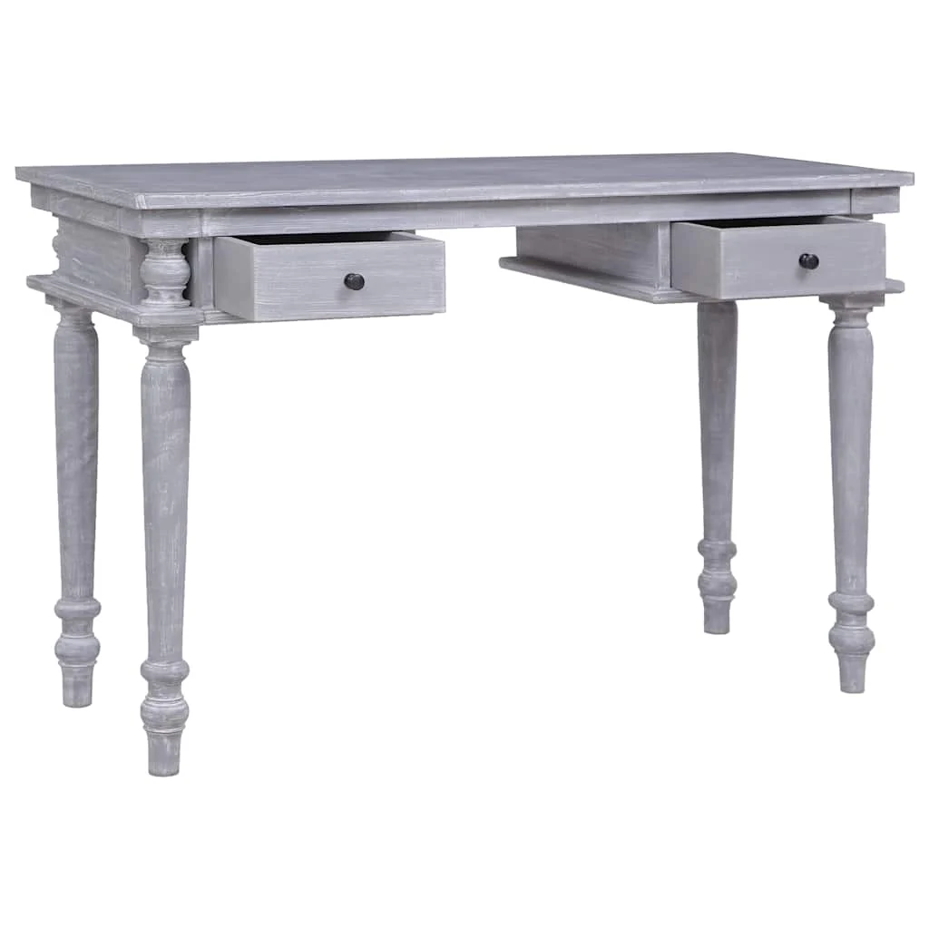 Bureau 115 x 50 x 78 cm gris bois massif d'acajou – vue de côté