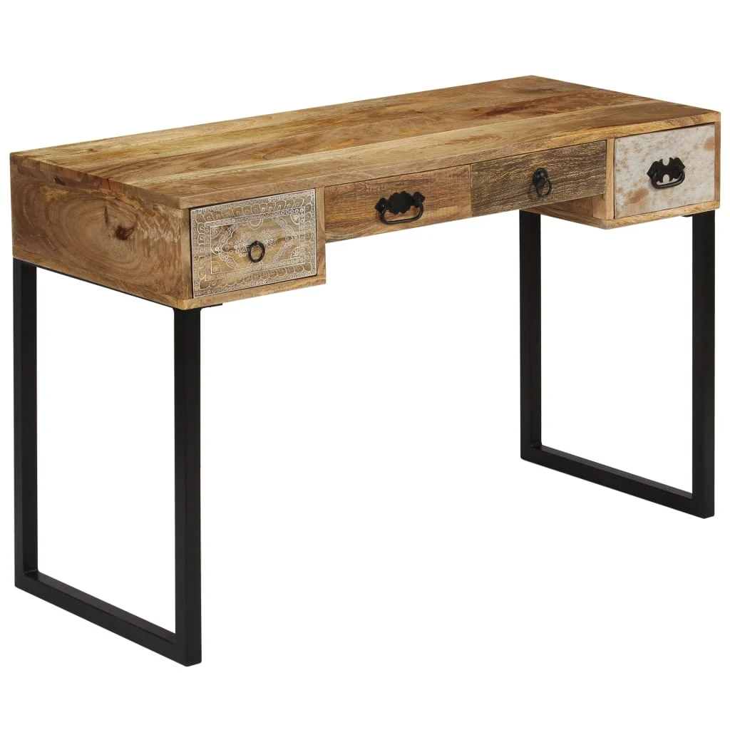 Bureau 117 x 50 x 76 cm marron bois massif de manguier – vue de dessus