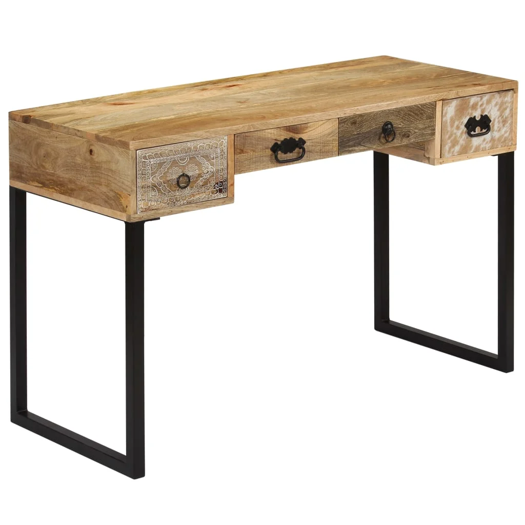 Bureau 117 x 50 x 76 cm marron bois massif de manguier – vue de dos
