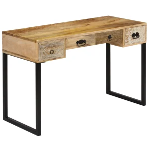 Bureau 117 x 50 x 76 cm marron bois massif de manguier – vue d’ensemble