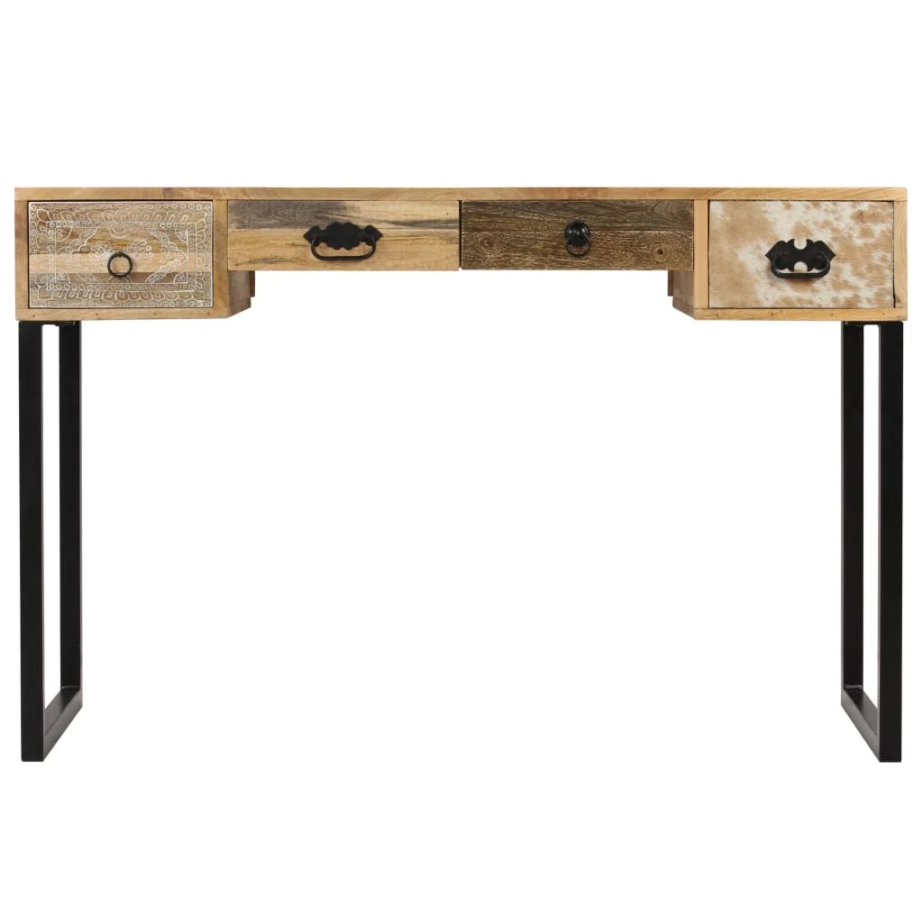 Bureau 117 x 50 x 76 cm marron bois massif de manguier – vue de côté