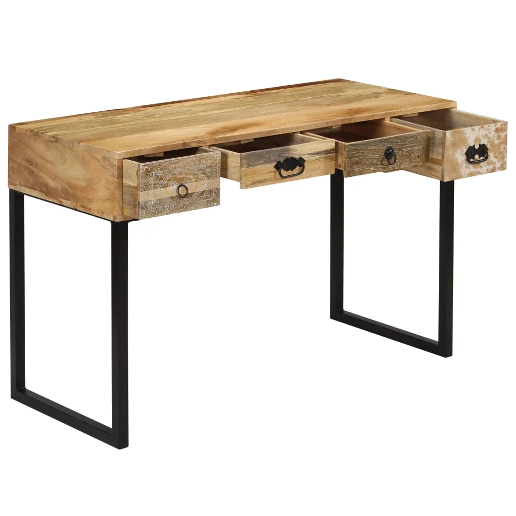 Bureau 117 x 50 x 76 cm marron bois massif de manguier – vue de détail