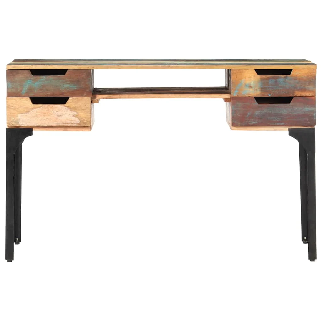 Bureau 118 x 48 x 75 cm multicolore bois massif de récupération – vue de détail