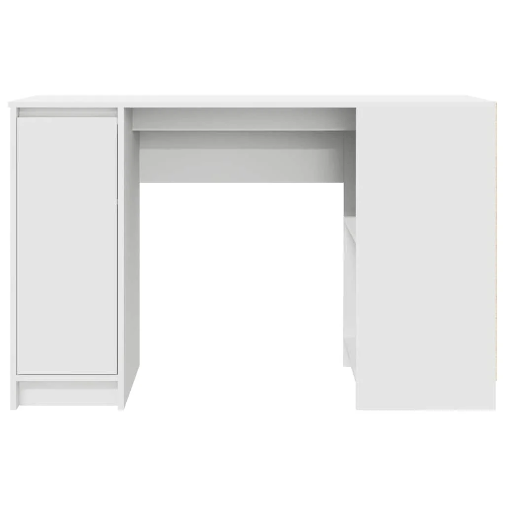 Bureau 120 x 42 x 76 cm blanc bois d'ingénierie – vue de dessus