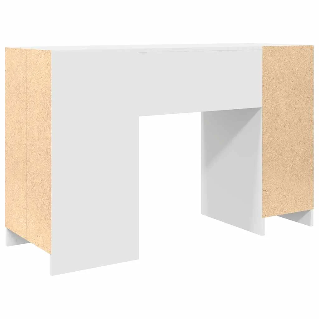 Bureau 120 x 42 x 76 cm blanc bois d'ingénierie – vue de dos