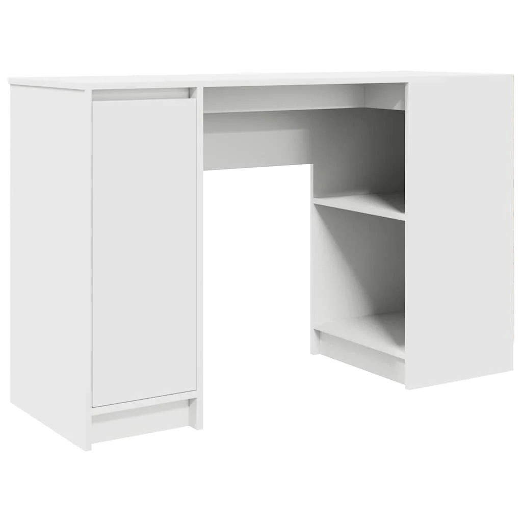 Bureau 120 x 42 x 76 cm blanc bois d'ingénierie – vue de côté