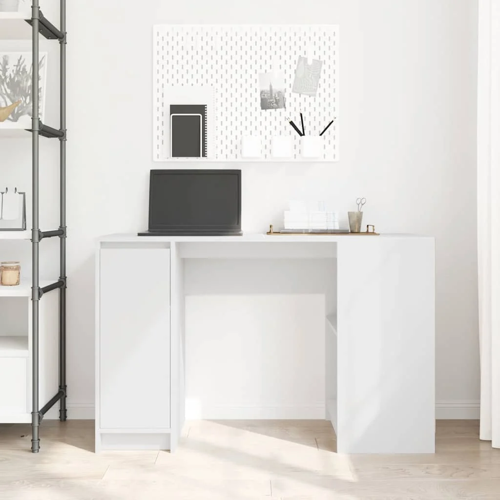 Bureau 120 x 42 x 76 cm blanc bois d'ingénierie – vue de détail