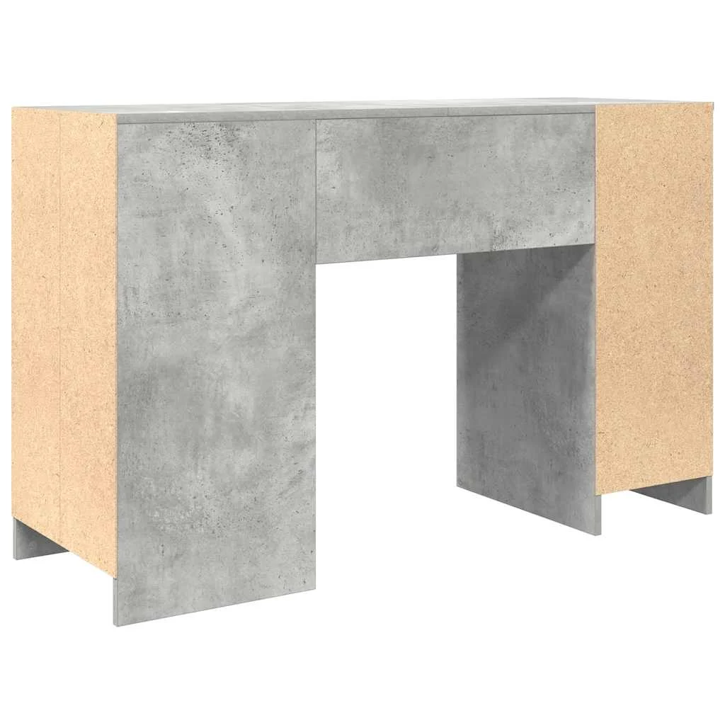 Bureau 120 x 42 x 76 cm gris béton bois d'ingénierie – vue de dos