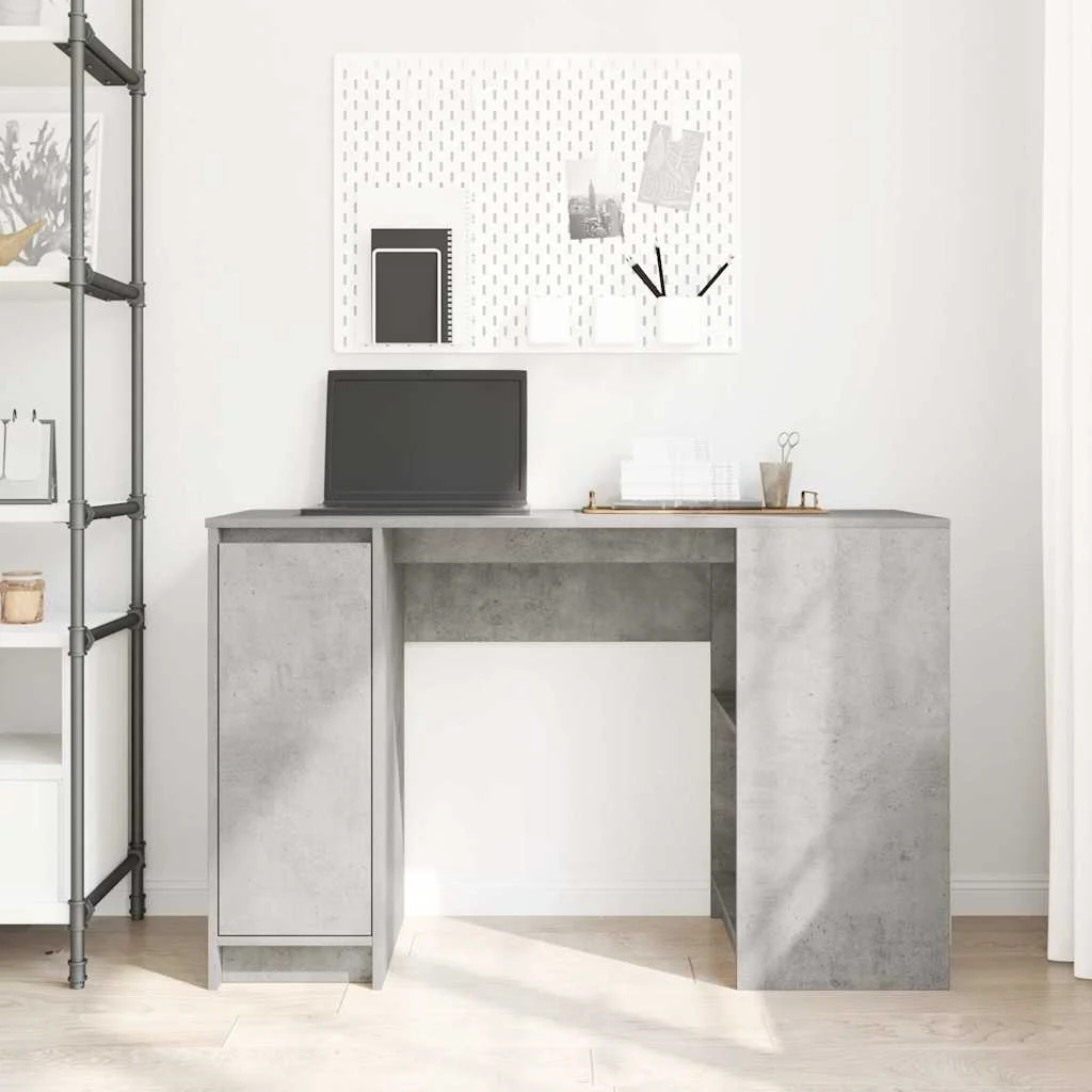 Bureau 120 x 42 x 76 cm gris béton bois d'ingénierie – vue de détail