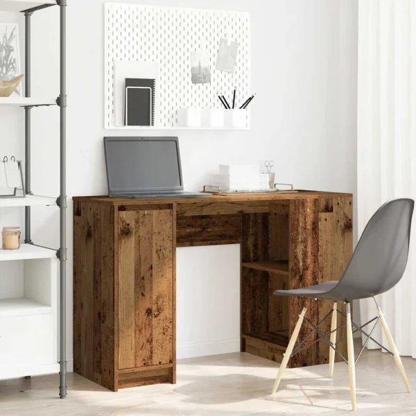 Bureau 120 x 42 x 76 cm vieux bois bois d'ingénierie – vue d’ensemble