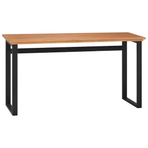 Bureau 120 x 45 x 75 cm noir bois massif de teck – vue d’ensemble