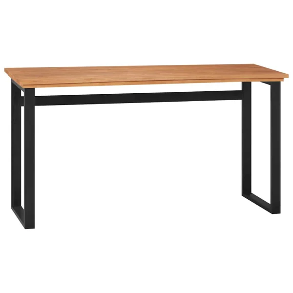 Bureau 120 x 45 x 75 cm noir bois massif de teck – vue d’ensemble