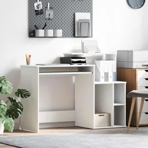 Bureau 120,5 x 44 x 88,5 cm blanc bois d'ingénierie – vue d’ensemble