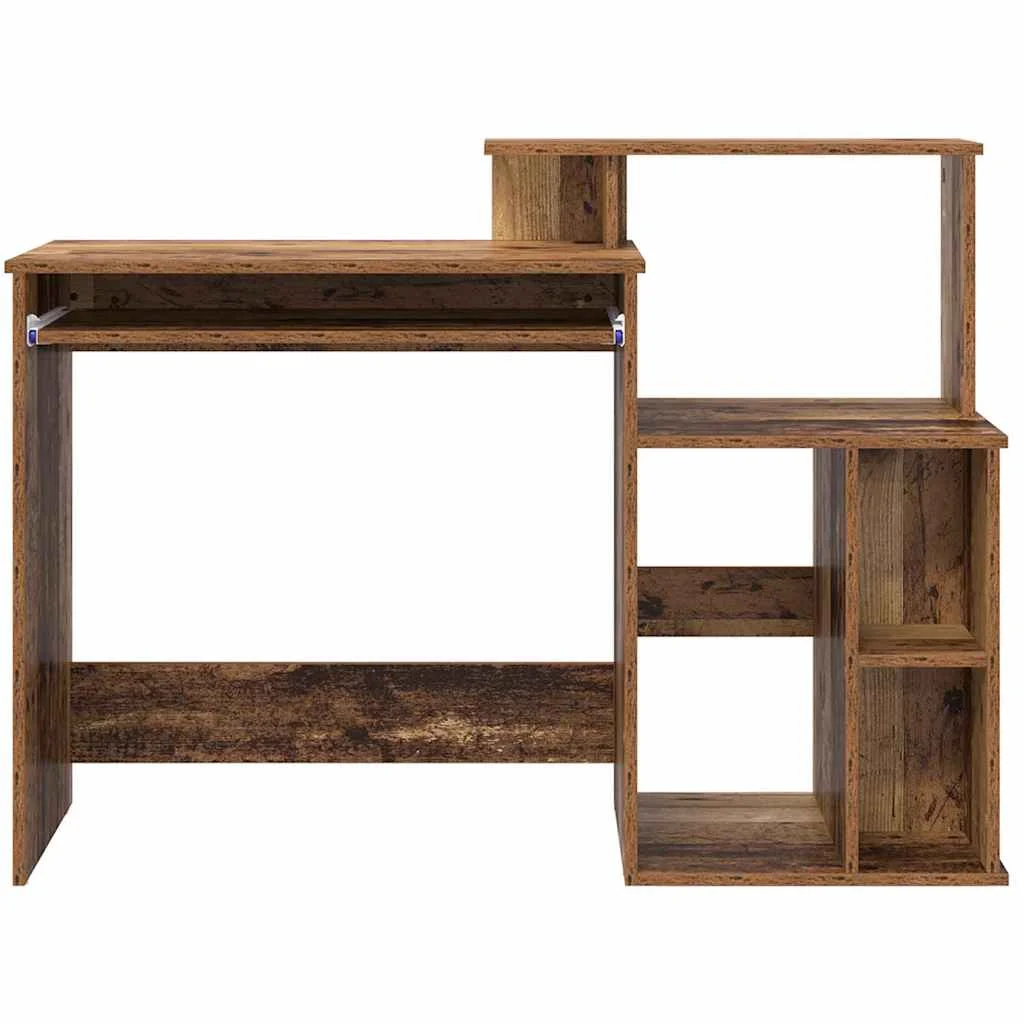 Bureau 120,5 x 44 x 88,5 cm bois ancien bois d'ingénierie – vue de dos