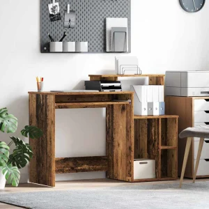Bureau 120,5 x 44 x 88,5 cm bois ancien bois d'ingénierie – vue d’ensemble