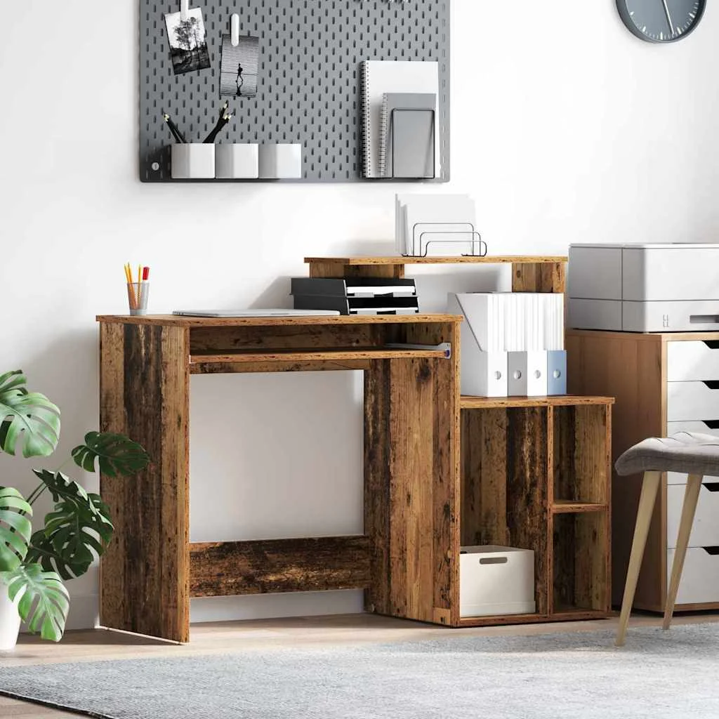 Bureau 120,5 x 44 x 88,5 cm bois ancien bois d'ingénierie – vue d’ensemble